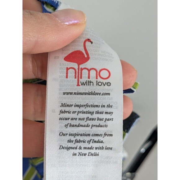 Nimo with Love Womens XS Organic Cotton Pants Pockets Striped Embroidered Boho - Picture 7 of 8